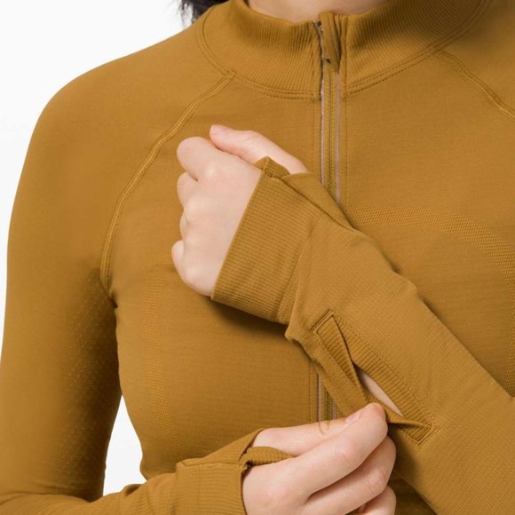 NWT Lululemon swiftly tech 2.0 cool half zip spice bronze SZ 12 - Picture 5 of 5